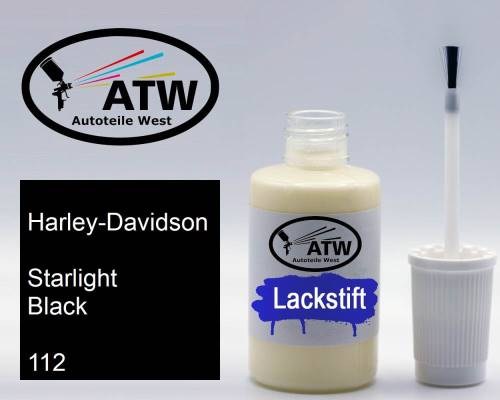 Harley-Davidson, Starlight Black, 112: 20ml Lackstift, von ATW Autoteile West.